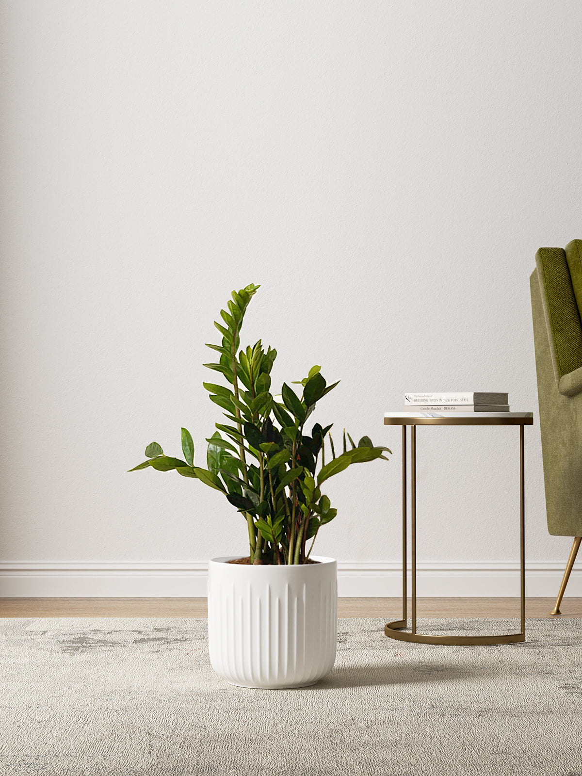 BEMAY Set of 3 Pots for Plants, 8.3+6.9+5.7 inch Ceramic Plant Pots, Flower Pots with Drainage Holes, Medium Cylinder Planters Pot for Indoor House Plants, Set of 3,White