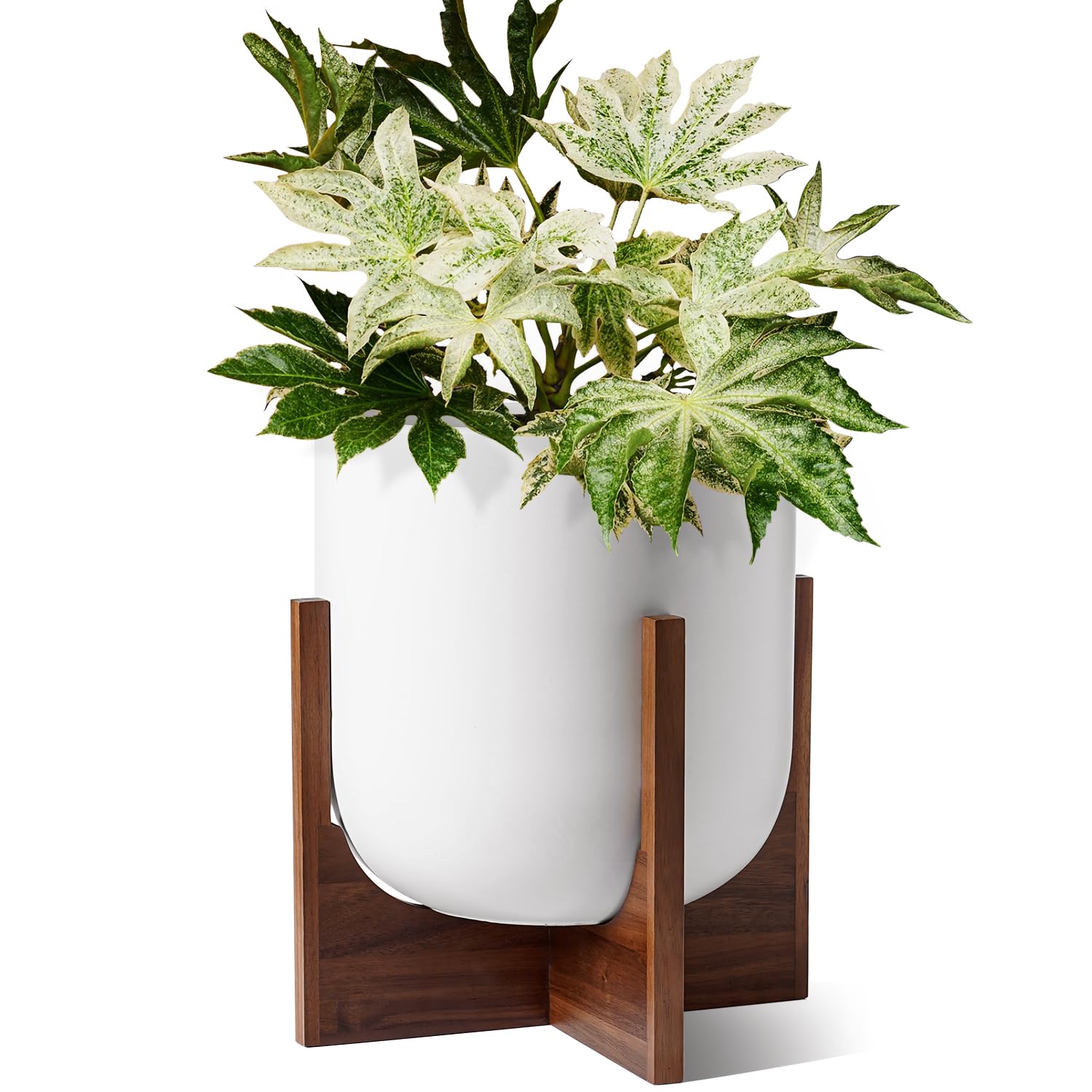 ceramic pots for plants 12 inch BEMAY 12-Inch Ceramic White Pots for Plants with Breathable Drainage