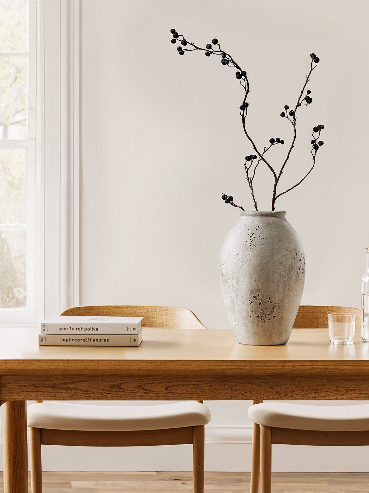 13.2" Tall Ceramic Vase, Large Rustic Farmhouse Flower Vase for Living Room, Console Table & Centerpiece Decor, Speckled Gray Floor Vase