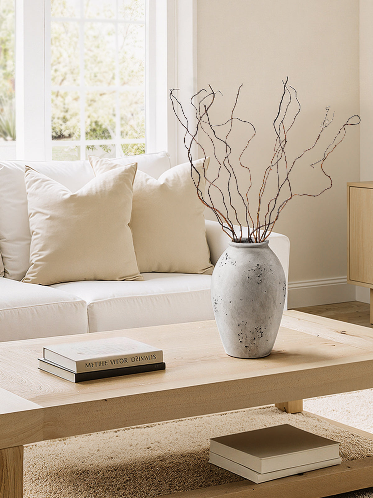 Large Ceramic Rustic Vase, 11.5" Farmhouse Decorative Flower Vase for Home Decor, Living Room, Shelf, Entryway & Table Centerpieces Ceramic Vase(Speckled Gray)
