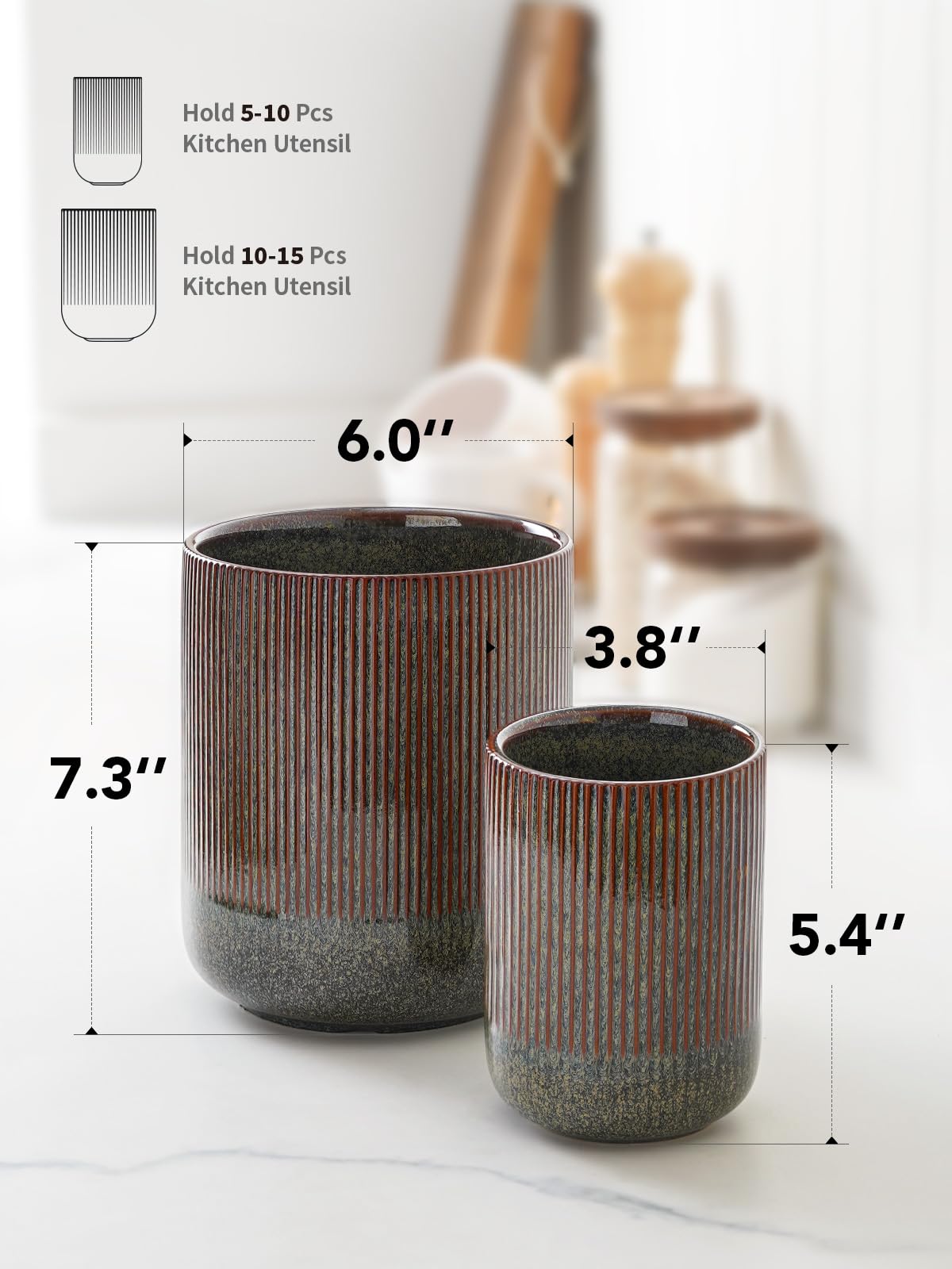 le tauci plant pots LE TAUCI 7.3"+5.4" Ceramic Crocks for Kitchen, Cooking Organizer & Pla – BEMAY