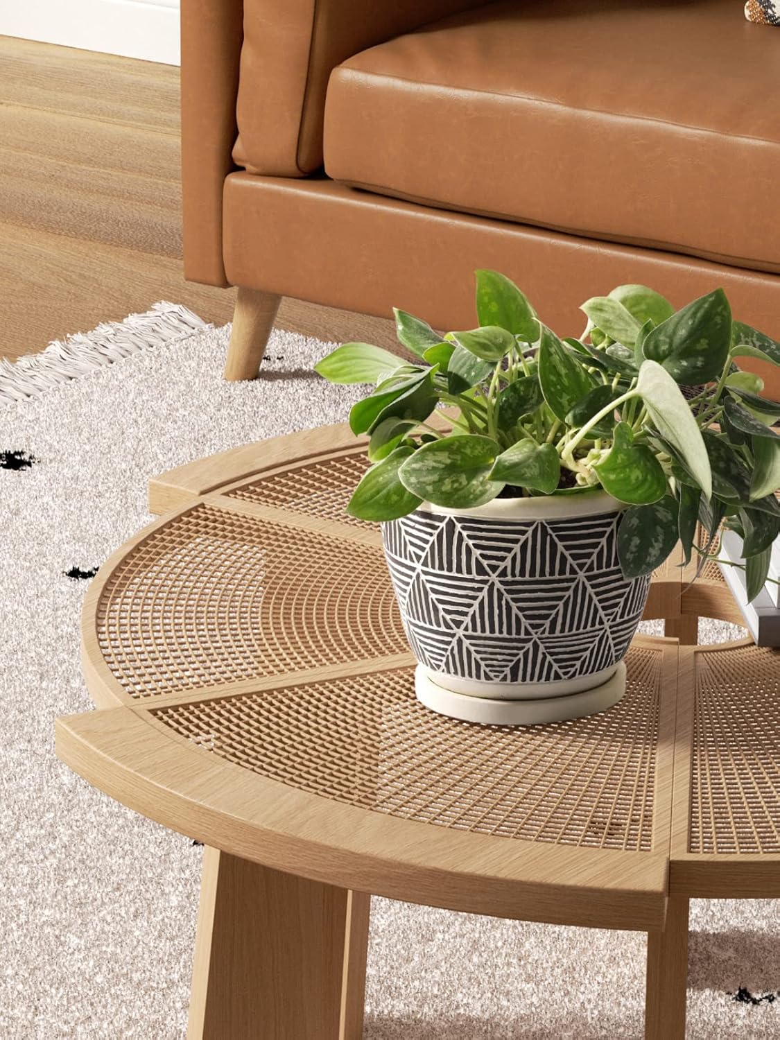 Set of 2 Plant Pots for Indoor Plants, 5.5 Inch Boho Indoor Planters, Succulent Pots with Drainage Holes & Saucers, Black Cement Flower Pots for Home & Office