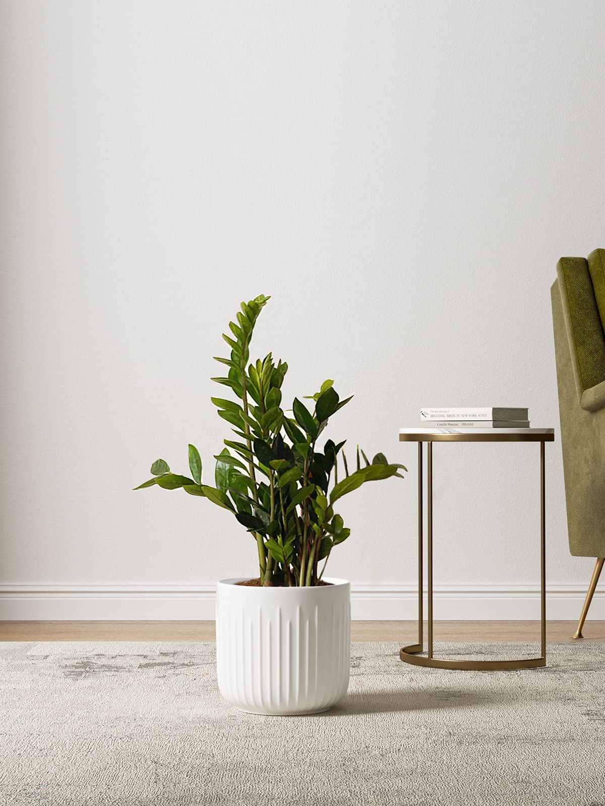 BEMAY Set of 3 Pots for Plants, 8.3+6.9+5.7 inch Ceramic Plant Pots, Flower Pots with Drainage Holes, Medium Cylinder Planters Pot for Indoor House Plants, Set of 3,White