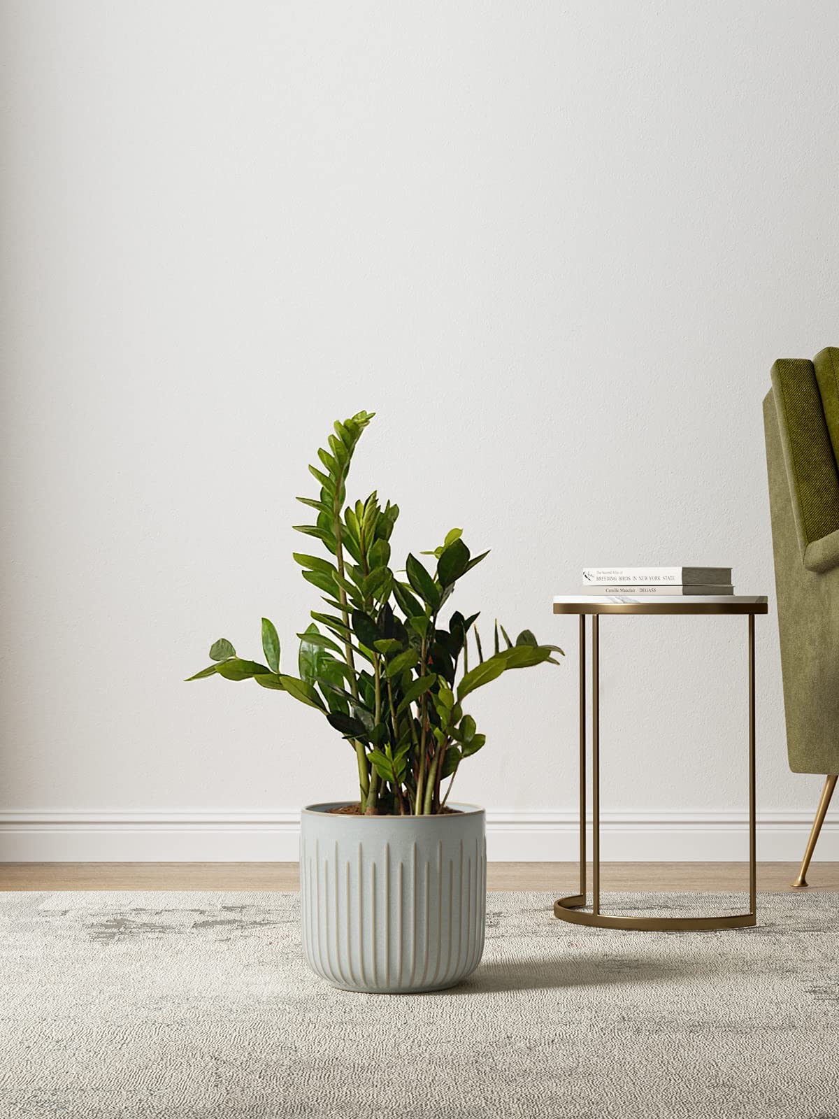 BEMAY Ceramic Plant Pots, Set of 3 Indoor Planters with Drainage Holes for Snake Plant and Pothos Flower Pots, Mist Gray Pot for Plant