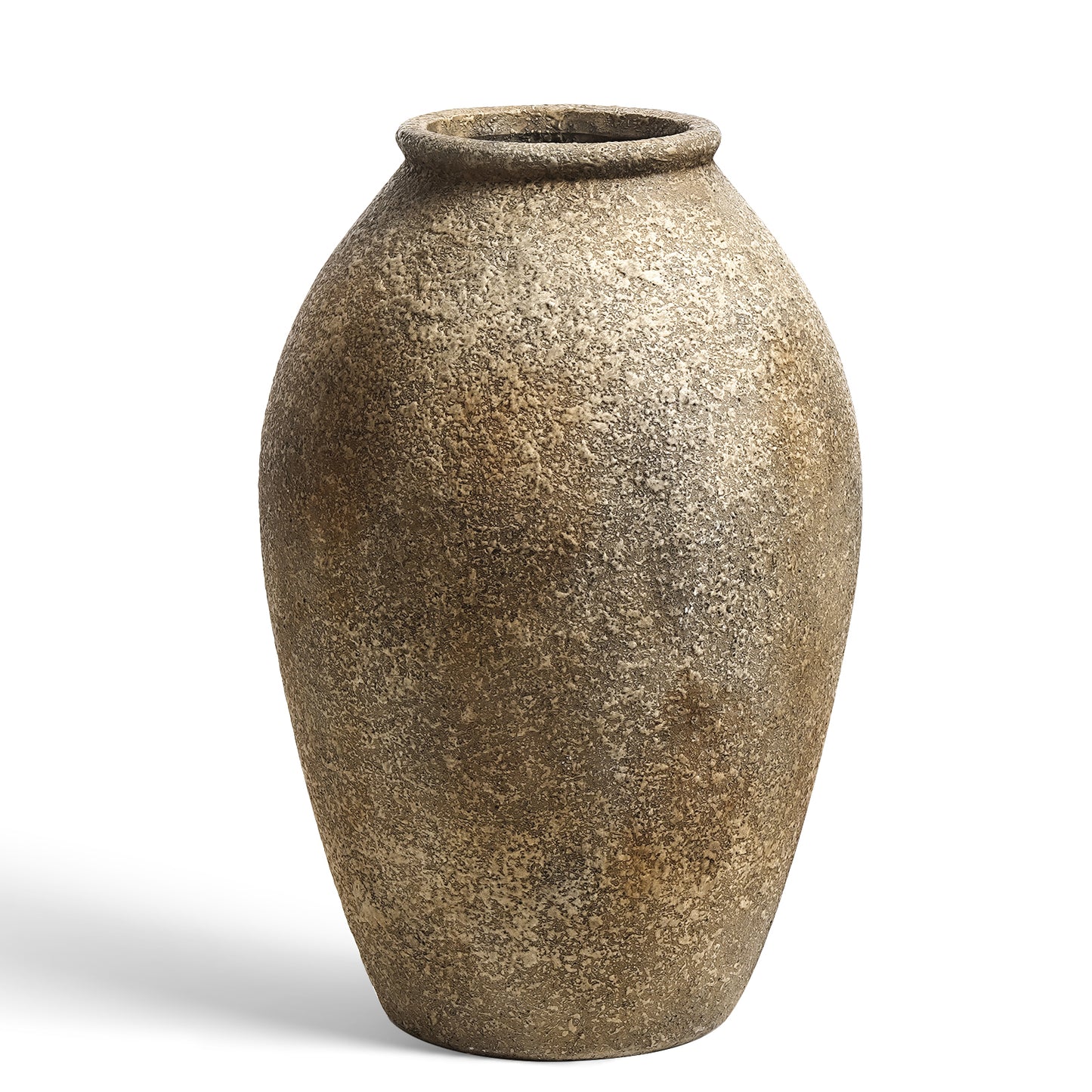 Ceramic Vase, Rustic Farmhouse Decorative Flower Vase for Shelf, Entryway & Neutral Table Decor Vase, Earthstone Floral vase