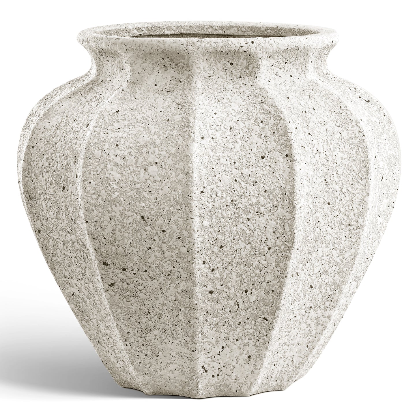 Ceramic Vase 12 Inch, Large Textured Decorative Vase for Floor or Table, Modern Neutral Home Decor