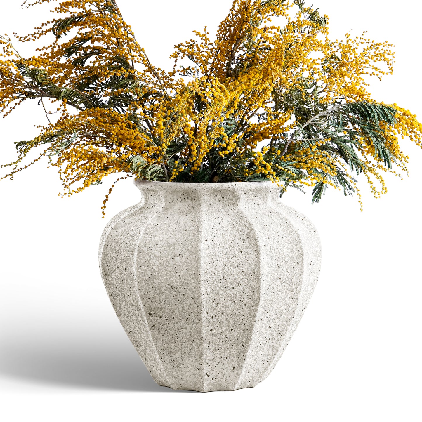 Ceramic Vase 12 Inch, Large Textured Decorative Vase for Floor or Table, Modern Neutral Home Decor