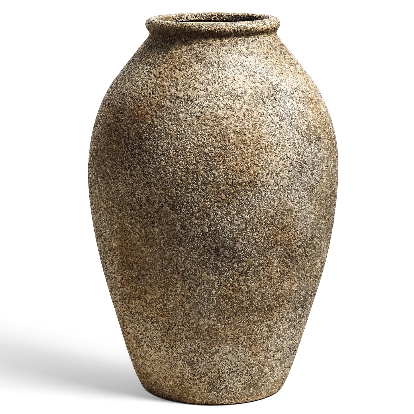 13.2" Tall Ceramic Vase in Earthstone, Large Rustic Farmhouse Decorative Flower Vase for Dining Table, Living Room & Wedding Centerpieces Floor Vase