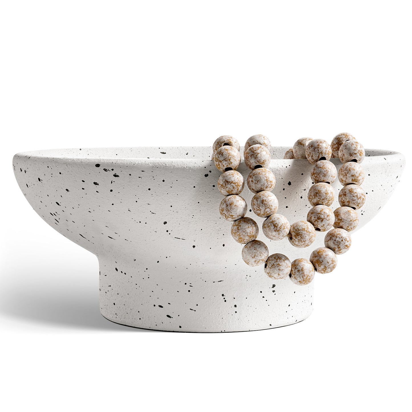 10" Ceramic Decorative Bowl, Modern Planter Bowl for Table Centerpiece, Fruit Bowl for Dining Table or Coffee Table Decor, White