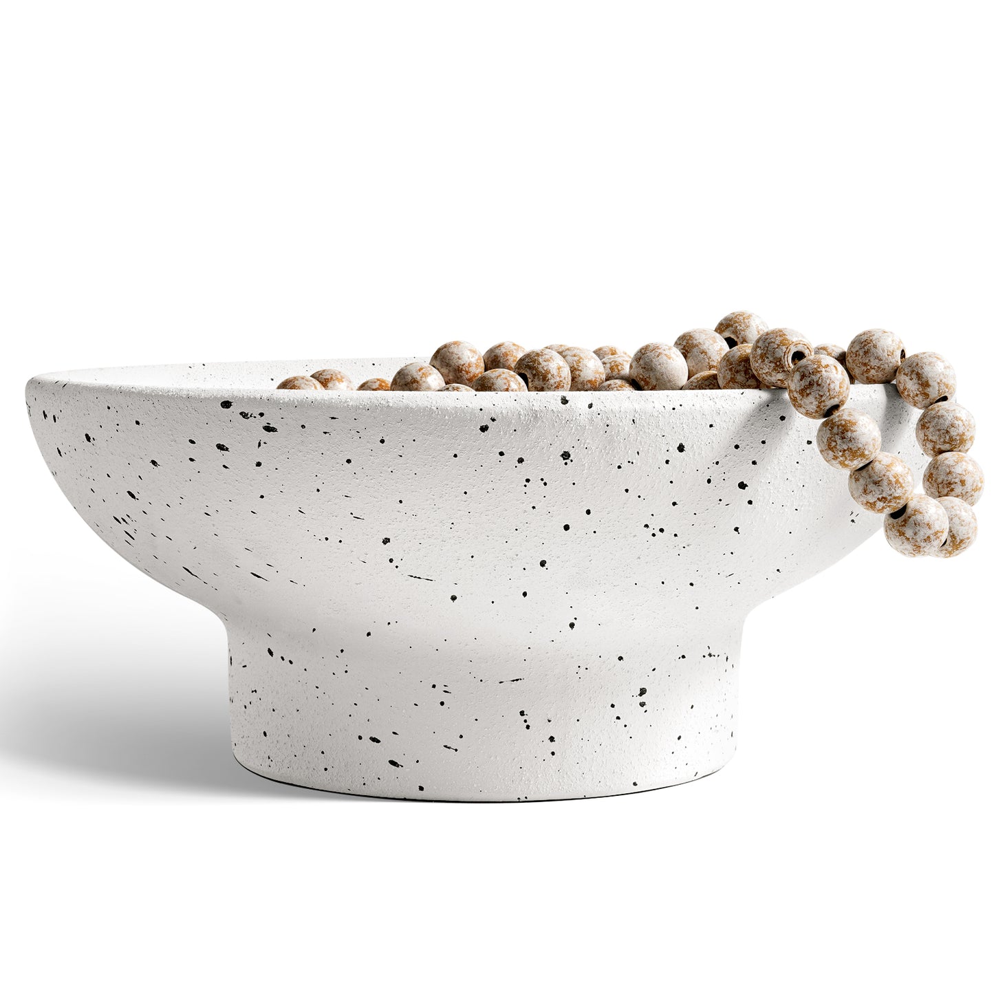 10" Ceramic Decorative Bowl, Modern Planter Bowl for Table Centerpiece, Fruit Bowl for Dining Table or Coffee Table Decor, White