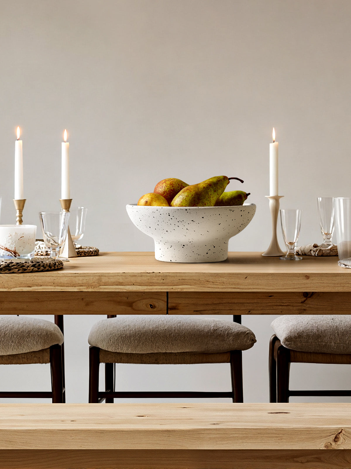 10" Ceramic Decorative Bowl, Modern Planter Bowl for Table Centerpiece, Fruit Bowl for Dining Table or Coffee Table Decor, White