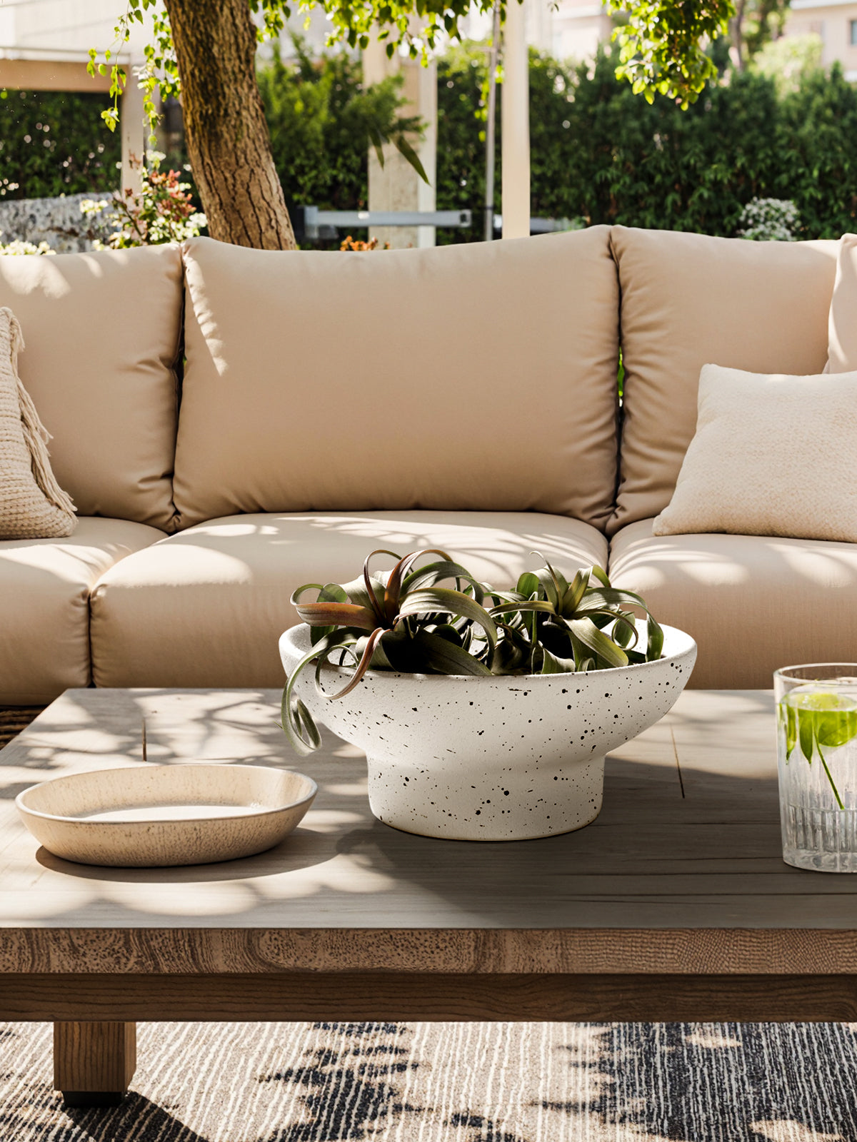 10" Ceramic Decorative Bowl, Modern Planter Bowl for Table Centerpiece, Fruit Bowl for Dining Table or Coffee Table Decor, White