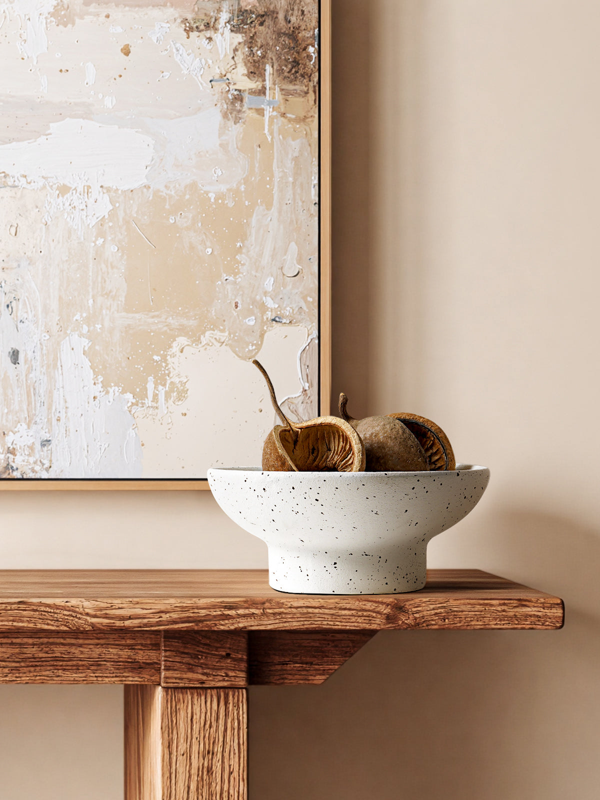 10" Ceramic Decorative Bowl, Modern Planter Bowl for Table Centerpiece, Fruit Bowl for Dining Table or Coffee Table Decor, White